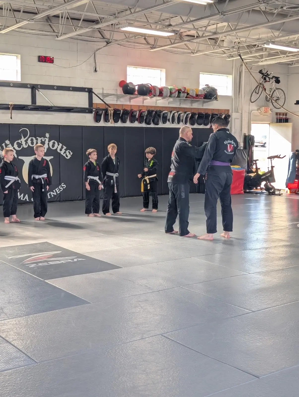 Kids Brazilian Jiu-Jitsu class training at Victorious MMA Troy Michigan
